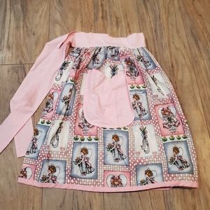 Vintage inspired Angel Print Pink Apron